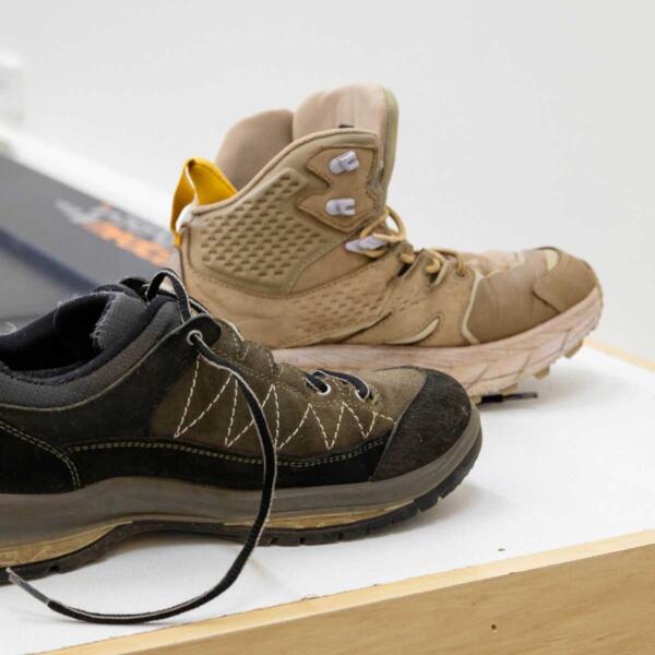 Close up of hiking boots at Total Care Podiatry in Geelong