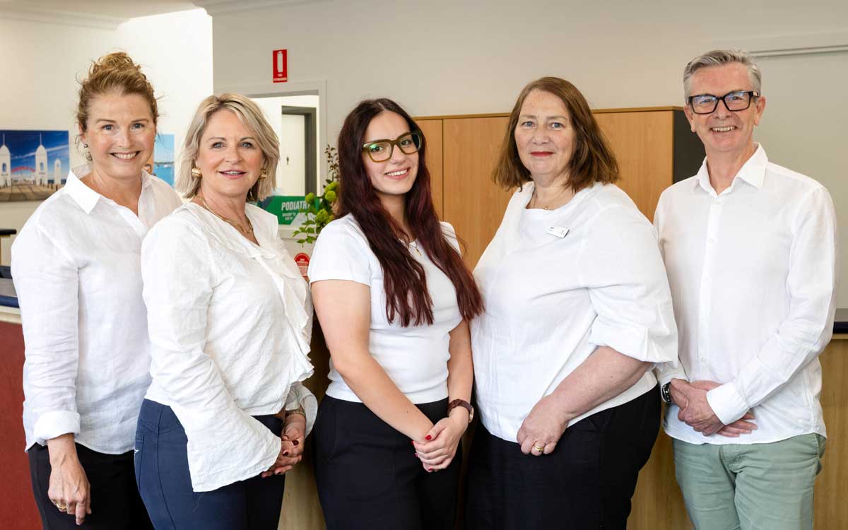 Team of podiatrists and reception staff at Total Care Podiatry in Geelong